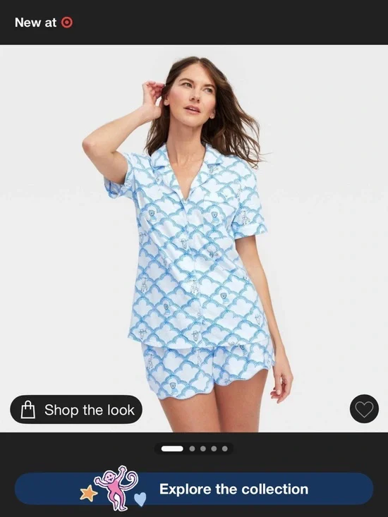 Roller Rabbit x Target Blue and White Women's Pajama Set NWT - Picture 4 of 4